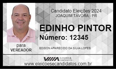 Candidato EDINHO PINTOR 2024 - JOAQUIM TÁVORA - Eleições