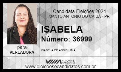 Candidato ISABELA 2024 - SANTO ANTONIO DO CAIUÁ - Eleições