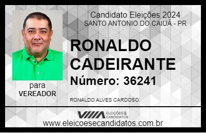 Candidato RONALDO CADEIRANTE 2024 - SANTO ANTONIO DO CAIUÁ - Eleições