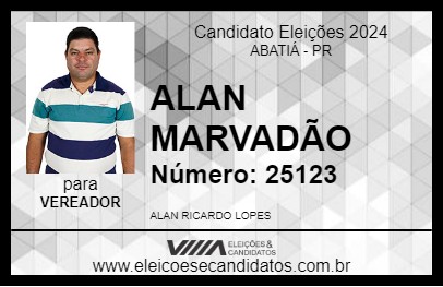 Candidato ALAN MARVADÃO 2024 - ABATIÁ - Eleições