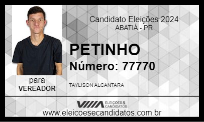 Candidato PETINHO 2024 - ABATIÁ - Eleições