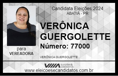 Candidato VERÔNICA GUERGOLETTE 2024 - ABATIÁ - Eleições