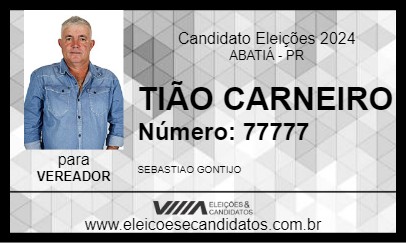 Candidato TIÃO CARNEIRO 2024 - ABATIÁ - Eleições