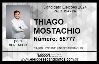 Candidato THIAGO MOSTACHIO 2024 - PALOTINA - Eleições