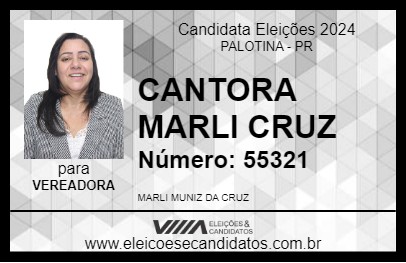 Candidato CANTORA MARLI CRUZ 2024 - PALOTINA - Eleições