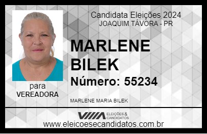 Candidato MARLENE BILEK 2024 - JOAQUIM TÁVORA - Eleições