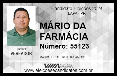 Candidato MÁRIO DA FARMÁCIA 2024 - LAPA - Eleições