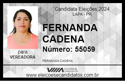 Candidato FERNANDA CADENA 2024 - LAPA - Eleições