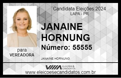 Candidato JANAINE HORNUNG 2024 - LAPA - Eleições