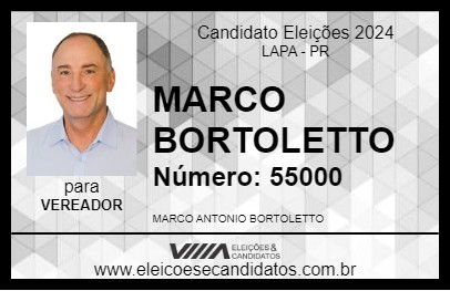 Candidato MARCO BORTOLETTO 2024 - LAPA - Eleições