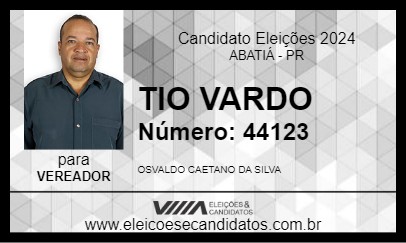 Candidato TIO VARDO 2024 - ABATIÁ - Eleições