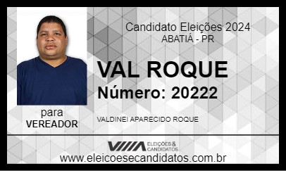 Candidato VAL ROQUE 2024 - ABATIÁ - Eleições