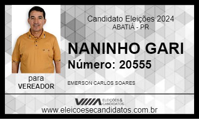 Candidato NANINHO GARI 2024 - ABATIÁ - Eleições