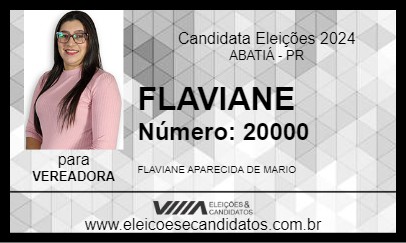 Candidato FLAVIANE 2024 - ABATIÁ - Eleições