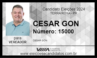 Candidato CESAR GON 2024 - TERRA ROXA - Eleições