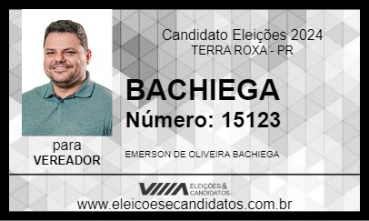 Candidato BACHIEGA 2024 - TERRA ROXA - Eleições