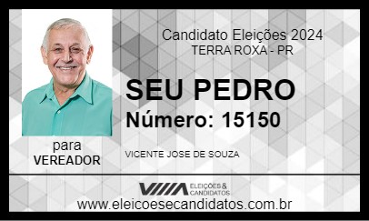 Candidato VICENTE JOSÉ DE SOUZA 2024 - TERRA ROXA - Eleições