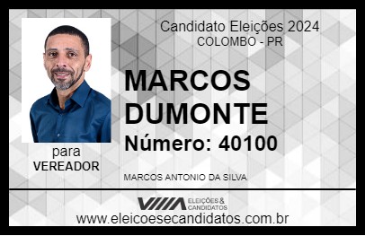 Candidato MARCOS DUMONTE 2024 - COLOMBO - Eleições