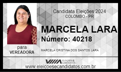 Candidato MARCELA LARA 2024 - COLOMBO - Eleições