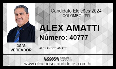 Candidato ALEX AMATTI 2024 - COLOMBO - Eleições