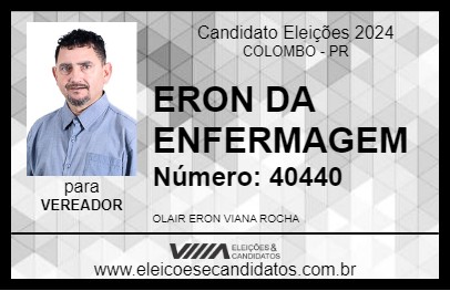 Candidato ERON DA ENFERMAGEM 2024 - COLOMBO - Eleições