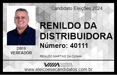 Candidato RENILDO DA DISTRIBUIDORA 2024 - COLOMBO - Eleições