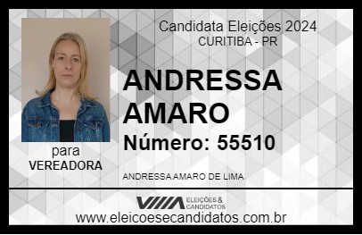 Candidato ANDRESSA AMARO 2024 - CURITIBA - Eleições