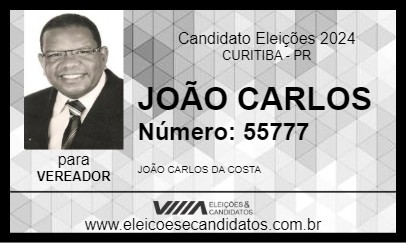 Candidato JOÃO CARLOS 2024 - CURITIBA - Eleições