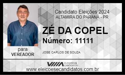 Candidato ZÉ CARLOS 2024 - ALTAMIRA DO PARANÁ - Eleições