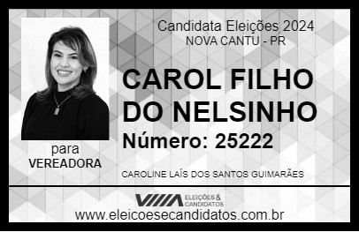 Candidato CAROL FILHA DO NELSINHO 2024 - NOVA CANTU - Eleições