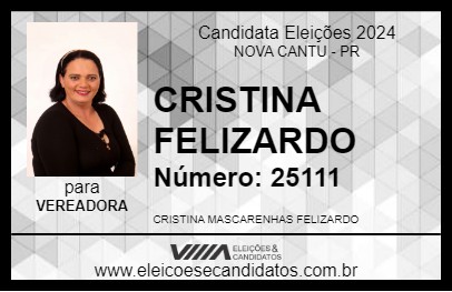 Candidato CRISTINA FELIZARDO 2024 - NOVA CANTU - Eleições