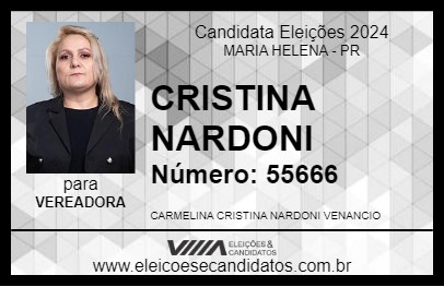 Candidato CRISTINA NARDONI 2024 - MARIA HELENA - Eleições