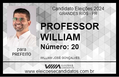 Candidato PROFESSOR WILLIAM 2024 - GRANDES RIOS - Eleições