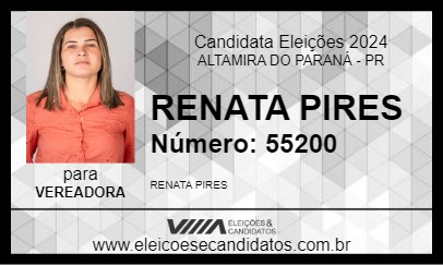 Candidato RENATA PIRES 2024 - ALTAMIRA DO PARANÁ - Eleições