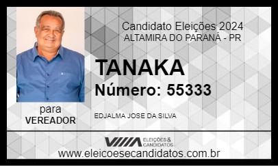 Candidato TANAKA 2024 - ALTAMIRA DO PARANÁ - Eleições