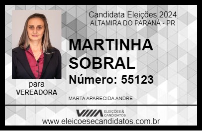 Candidato MARTINHA SOBRAL 2024 - ALTAMIRA DO PARANÁ - Eleições