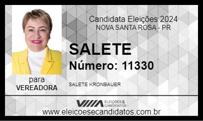 Candidato SALETE 2024 - NOVA SANTA ROSA - Eleições