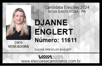 Candidato DJANNE ENGLERT 2024 - NOVA SANTA ROSA - Eleições