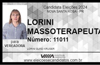 Candidato LORINI MASSOTERAPEUTA 2024 - NOVA SANTA ROSA - Eleições