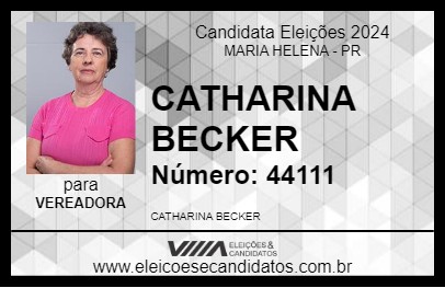 Candidato CATHARINA BECKER 2024 - MARIA HELENA - Eleições