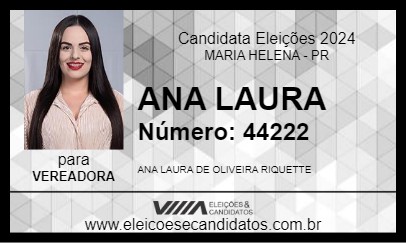 Candidato ANA LAURA 2024 - MARIA HELENA - Eleições