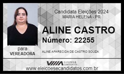 Candidato ALINE CASTRO 2024 - MARIA HELENA - Eleições