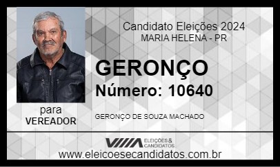 Candidato GERONÇO 2024 - MARIA HELENA - Eleições