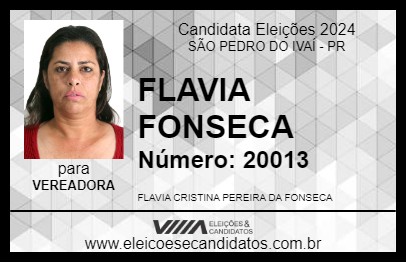 Candidato FLAVIA FONSECA 2024 - SÃO PEDRO DO IVAÍ - Eleições