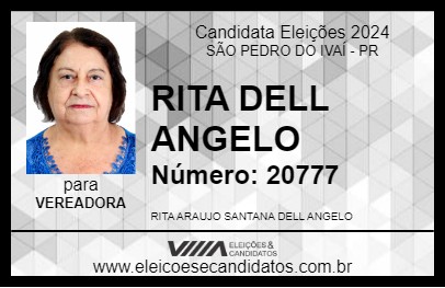 Candidato RITA DELL ANGELO 2024 - SÃO PEDRO DO IVAÍ - Eleições