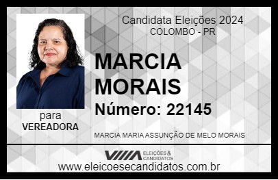 Candidato MARCIA MORAIS 2024 - COLOMBO - Eleições