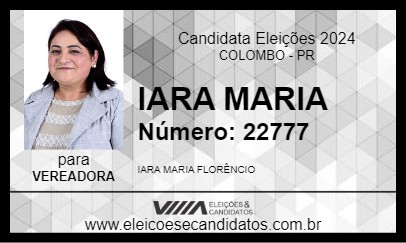 Candidato IARA MARIA 2024 - COLOMBO - Eleições