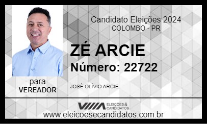 Candidato ZÉ ARCIE 2024 - COLOMBO - Eleições