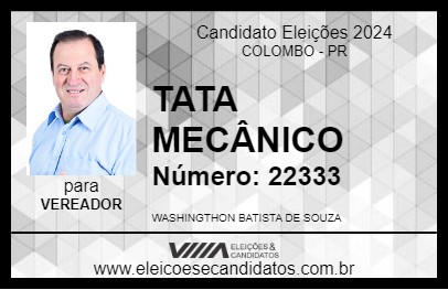 Candidato TATA MECÂNICO 2024 - COLOMBO - Eleições