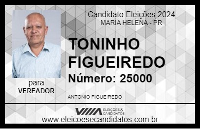 Candidato TONINHO FIGUEIREDO 2024 - MARIA HELENA - Eleições